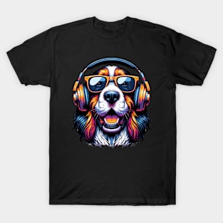 Grand Basset Griffon Vendeen Smiling DJ with Joyful Beats T-Shirt